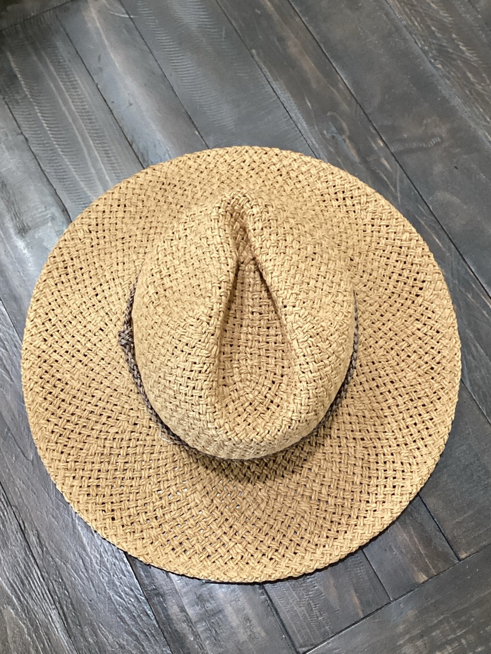 Wide Brim Woven Straw Hat in Natural Tan